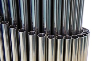 an array of stainless steel pipe